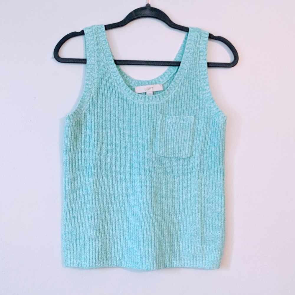 LOFT Ribbed Pocket Sweater Tank